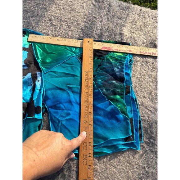 Drapers & Damons Silk Cardigan Patchwork Open Front Sz M Fairy Glam Flowy Dressy - Picture 9 of 12